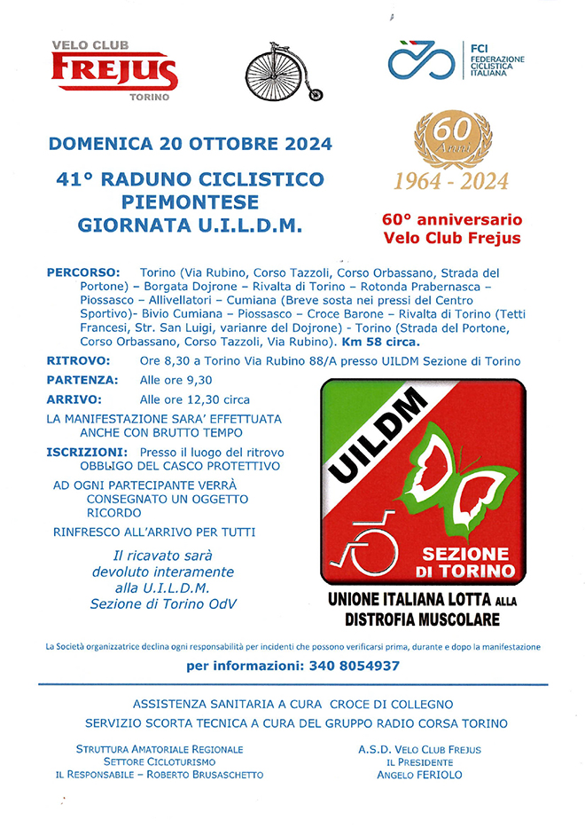 raduno ciclistico piemontese a favore di Uildm Torino